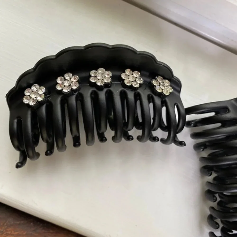 Anthropologie Black Embellished Hair Clips